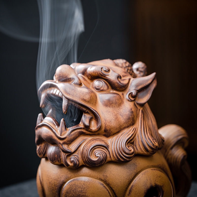 【茶王商店】狻猊祥瑞爐 狻猊香爐 貔貅香爐 香爐 狻猊 貔貅 盤香爐 盤香 招財 開運 香道 爐 線香爐 塔香 香篆 | 蝦皮購物
