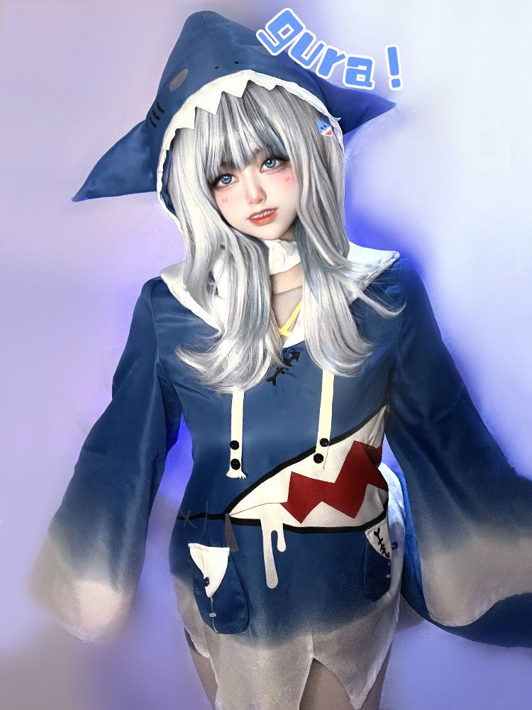 cosplay服裝 可愛古拉cos服 HololiveEN GwarGura噶嗚古拉鯊魚服 cosplay服裝女 演出服 | 蝦皮購物