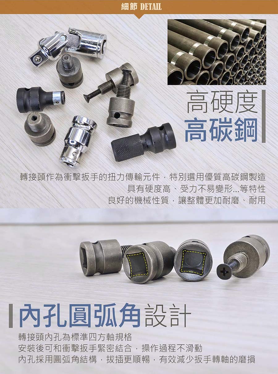 鋰電扳手－四方軸轉接頭三爪夾頭四分電動無刷扳手六角柄轉換頭套筒萬向接頭四方頭氣動衝擊扳手起子機鋰電鑽尾|