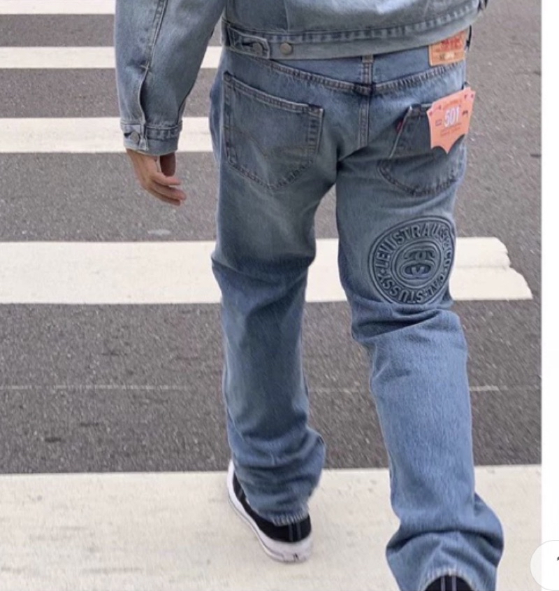 Stussy x LeviⓈ Embossed 501 Jeans Rugged-Blue 刷色牛仔褲聯名款