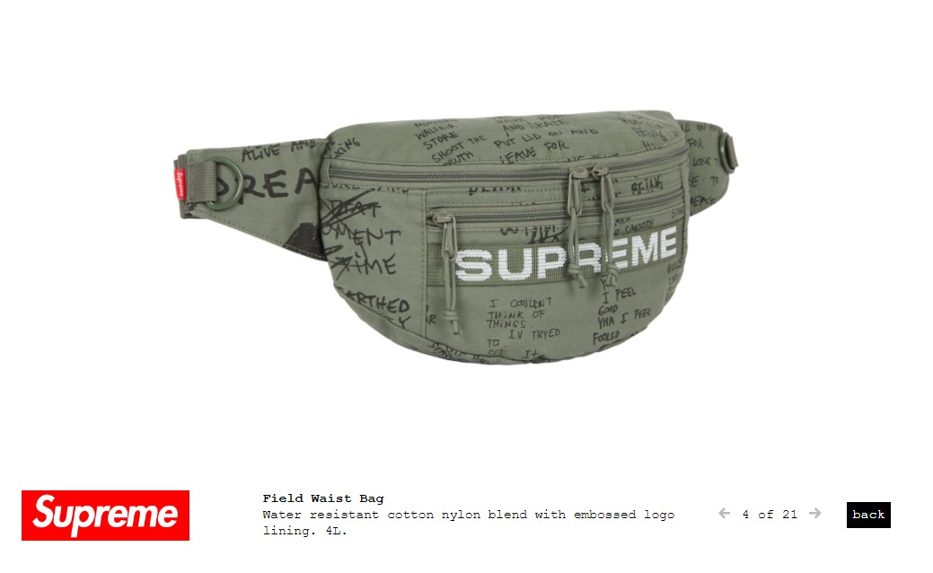 正品現貨Supreme 54Th spring / summer 2023 Field Waist Bag 野戰腰包