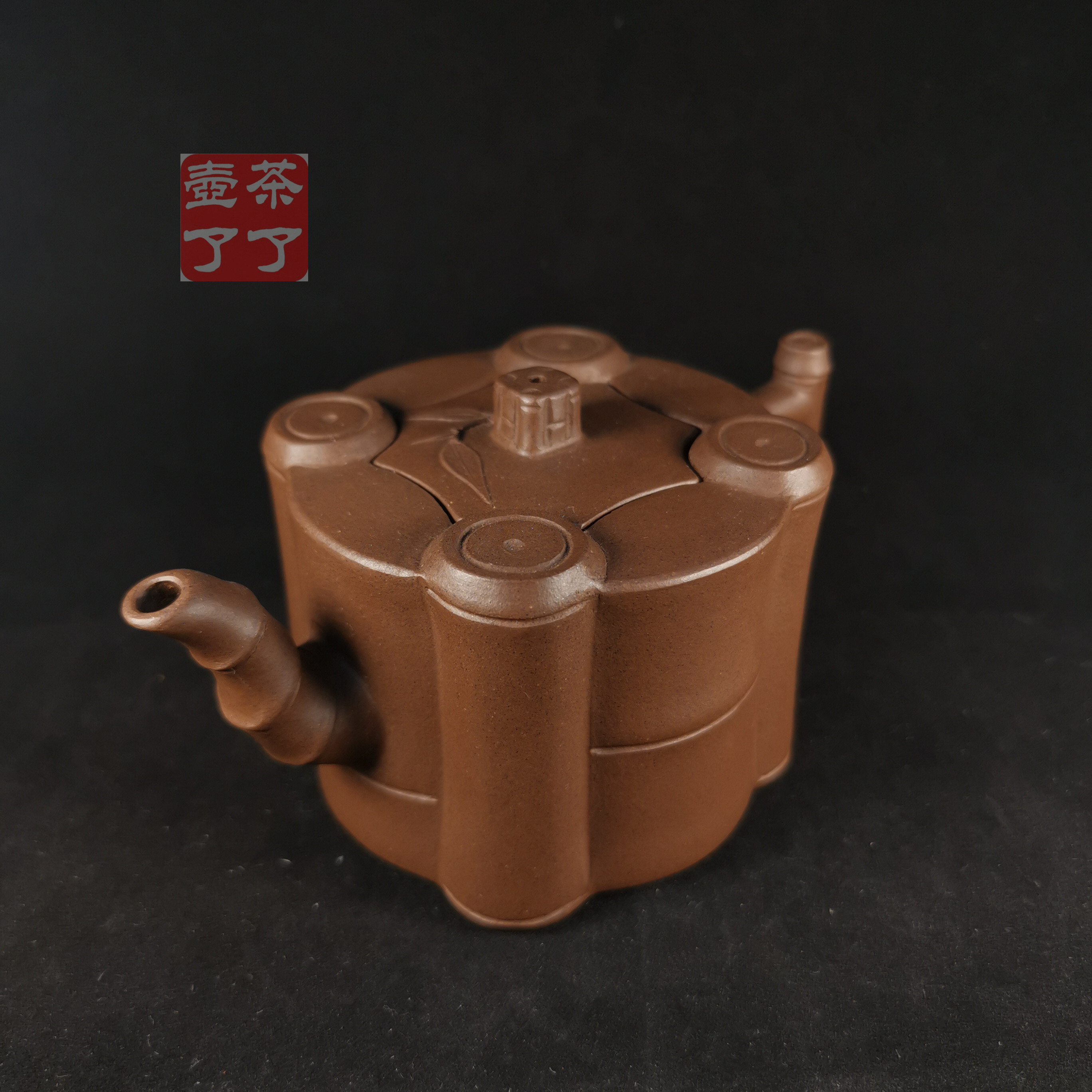 茶了壺了）*台灣現貨*中國宜興一廠紫砂壺小五竹壺黑星土180cc
