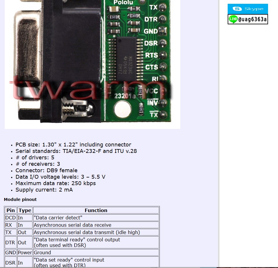 PI0126，Pololu 原廠 23201a Serial Adapter Fully Assembled（成品） | 蝦皮購物