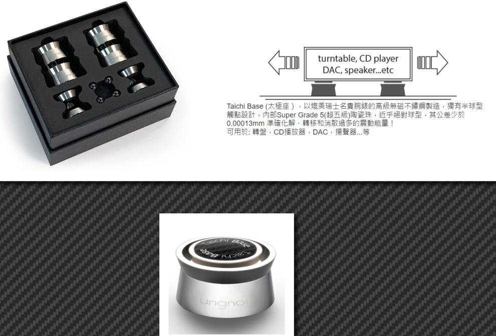 Ungnoi 太極 Taichi Base 太極座 一套四件 音響避震調音角錐 腳座