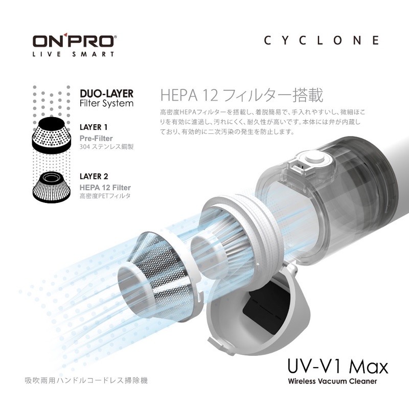 ONPRO UV-V1 Max 評價：1780 元值不值得買？迷你吹吸兩用手持無線吸塵器實用分析 (4/10)
