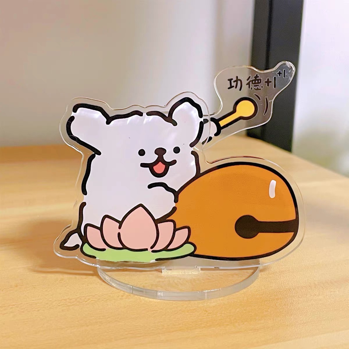 【現貨】線條小狗🐶 敲木魚立牌 可愛辦公室小物 小狗敲木魚 功德木魚 紓壓小物 桌面擺飾 瑪爾濟斯 馬爾濟斯 | 蝦皮購物