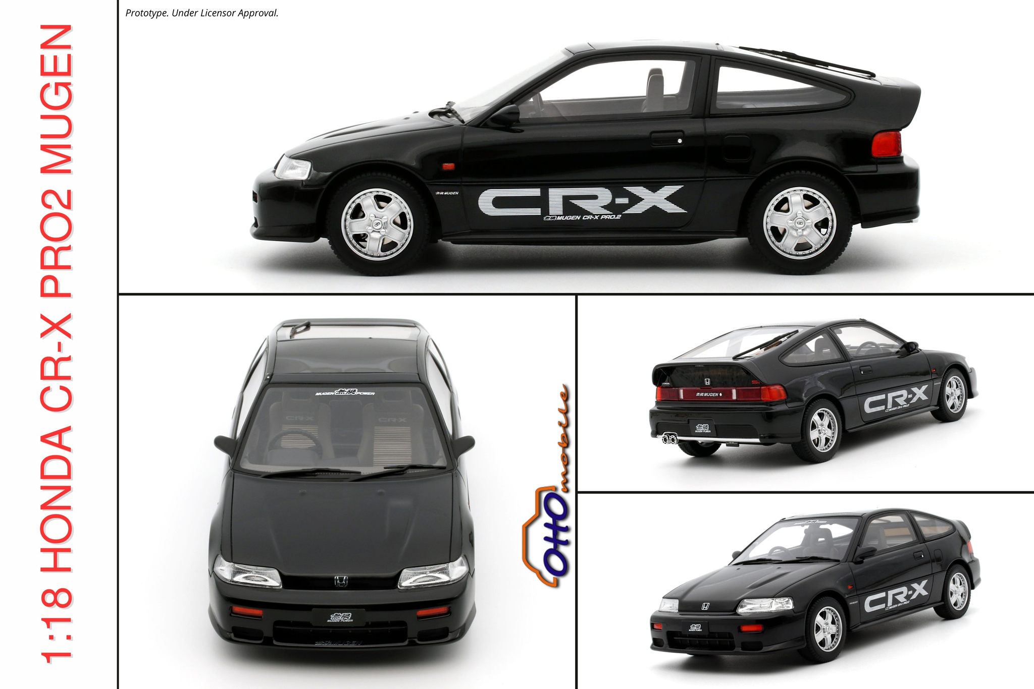 模例】Otto 1/18 HONDA CR-X PRO.2 MUGEN 黑色限量2000台(OT1015 