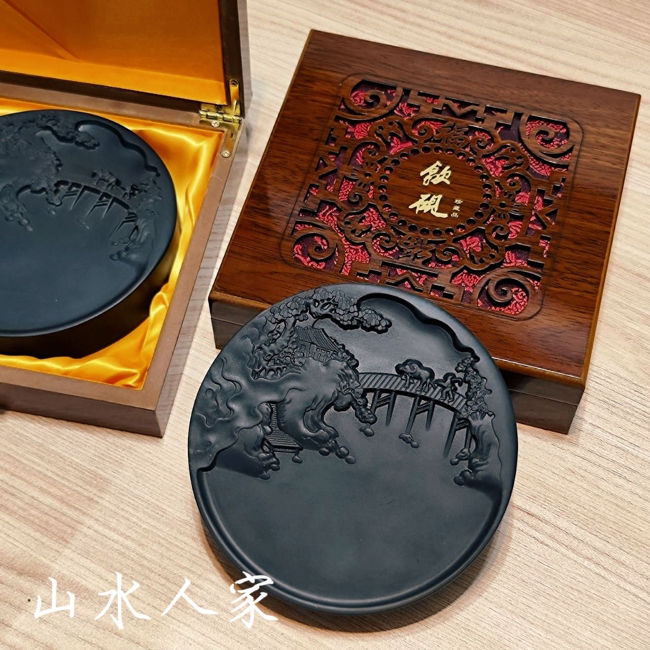 支持蝦皮隔日到貨~書韻堂【名家精品硯台】老坑歙硯天然原石刻磨
