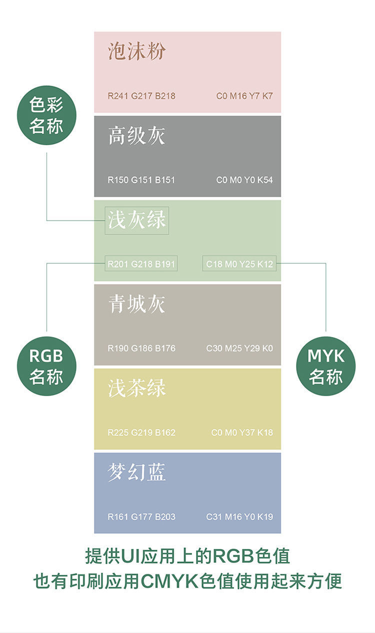 莫蘭迪色卡CMYK四色色卡色板卡樣板卡高級灰配色繪畫插畫色系 | 蝦皮購物