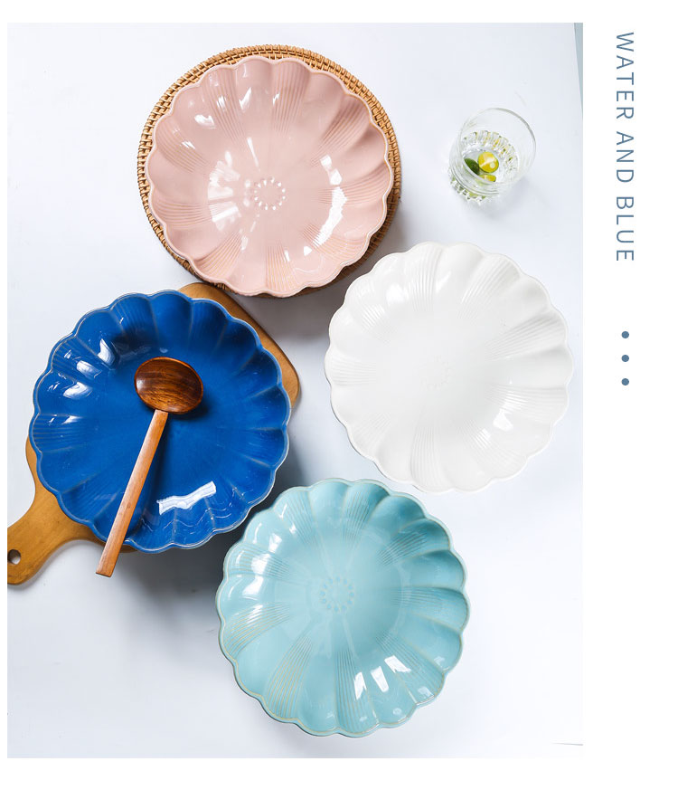 陶瓷碗 湯碗 可微波爐 花瓣大湯碗家用盛湯大碗陶瓷湯盆酸菜魚碗水煮肉片湯碗 | 蝦皮購物