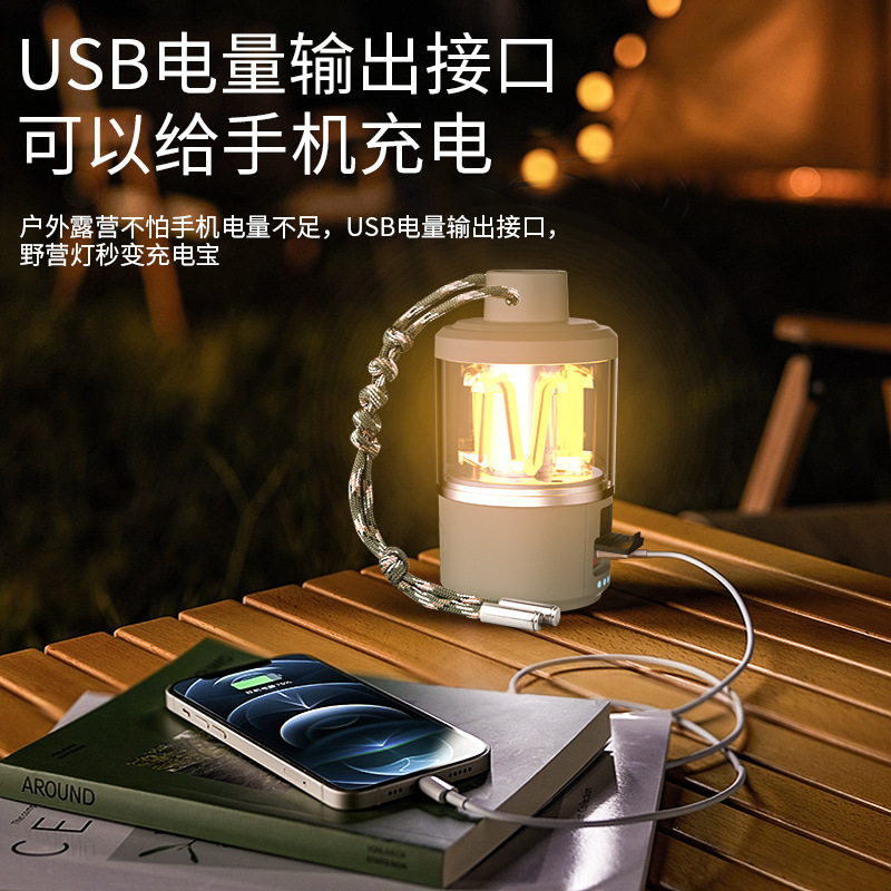 LED 氛圍露營燈 超長續航戶外燈 復古帳篷燈 照明燈 露營提燈 超亮led充電燈泡戶外防水露營手電筒充電寳 | 蝦皮購物
