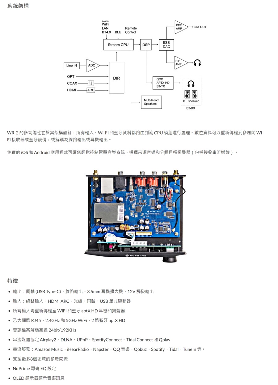 NuPrime Omnia WR-2 高清音訊串流播放器