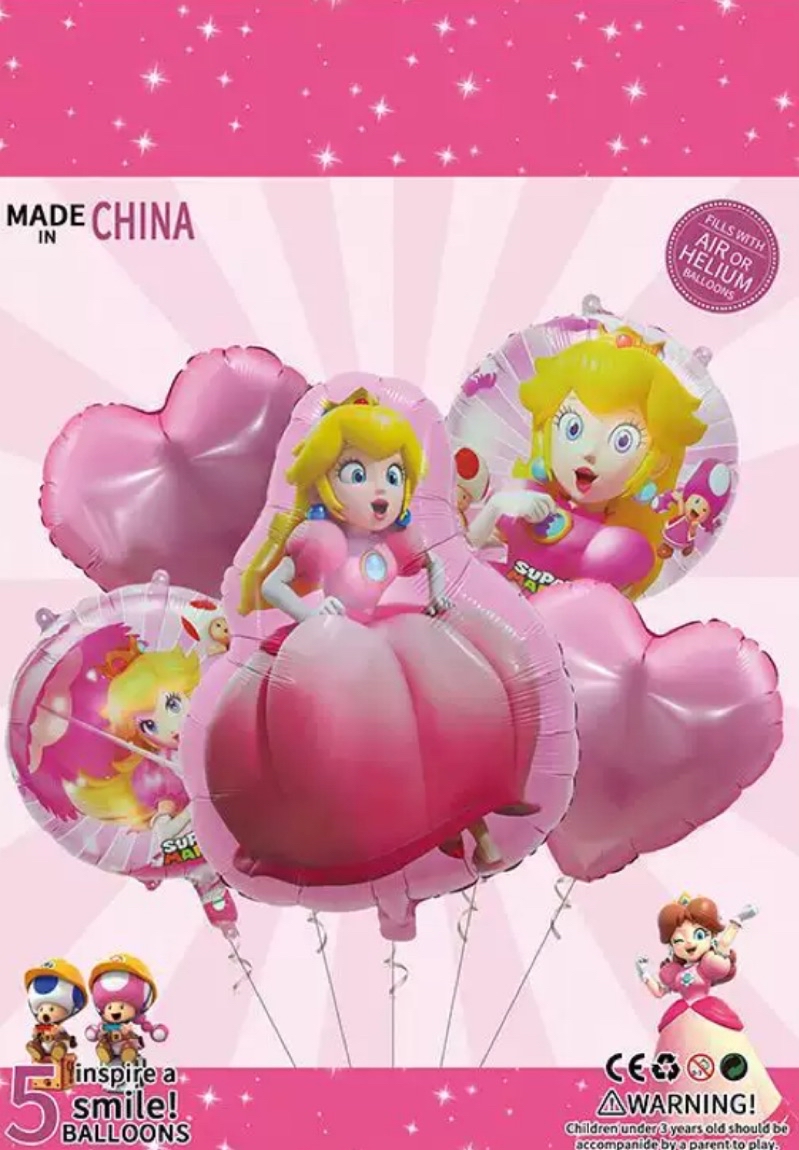 (台灣現貨) 24h 出貨 瑪利歐 碧姬公主 Princess Peach 桃子公主 碧奇公主 愛心 心型 生日氣球 | 蝦皮購物