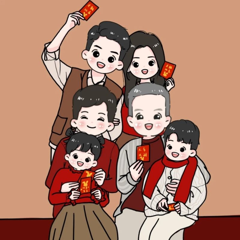 合照轉動漫畫形象集體合影設計定制卡通手繪Q版多人 | 蝦皮購物