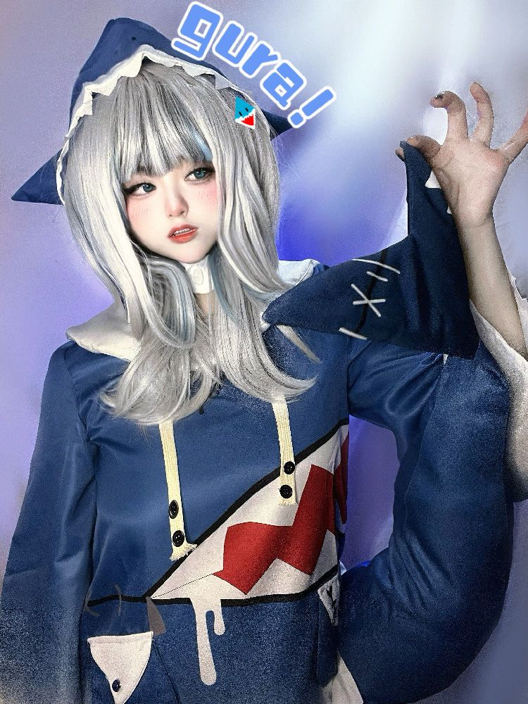 cosplay服裝 可愛古拉cos服 HololiveEN GwarGura噶嗚古拉鯊魚服 cosplay服裝女 演出服 | 蝦皮購物