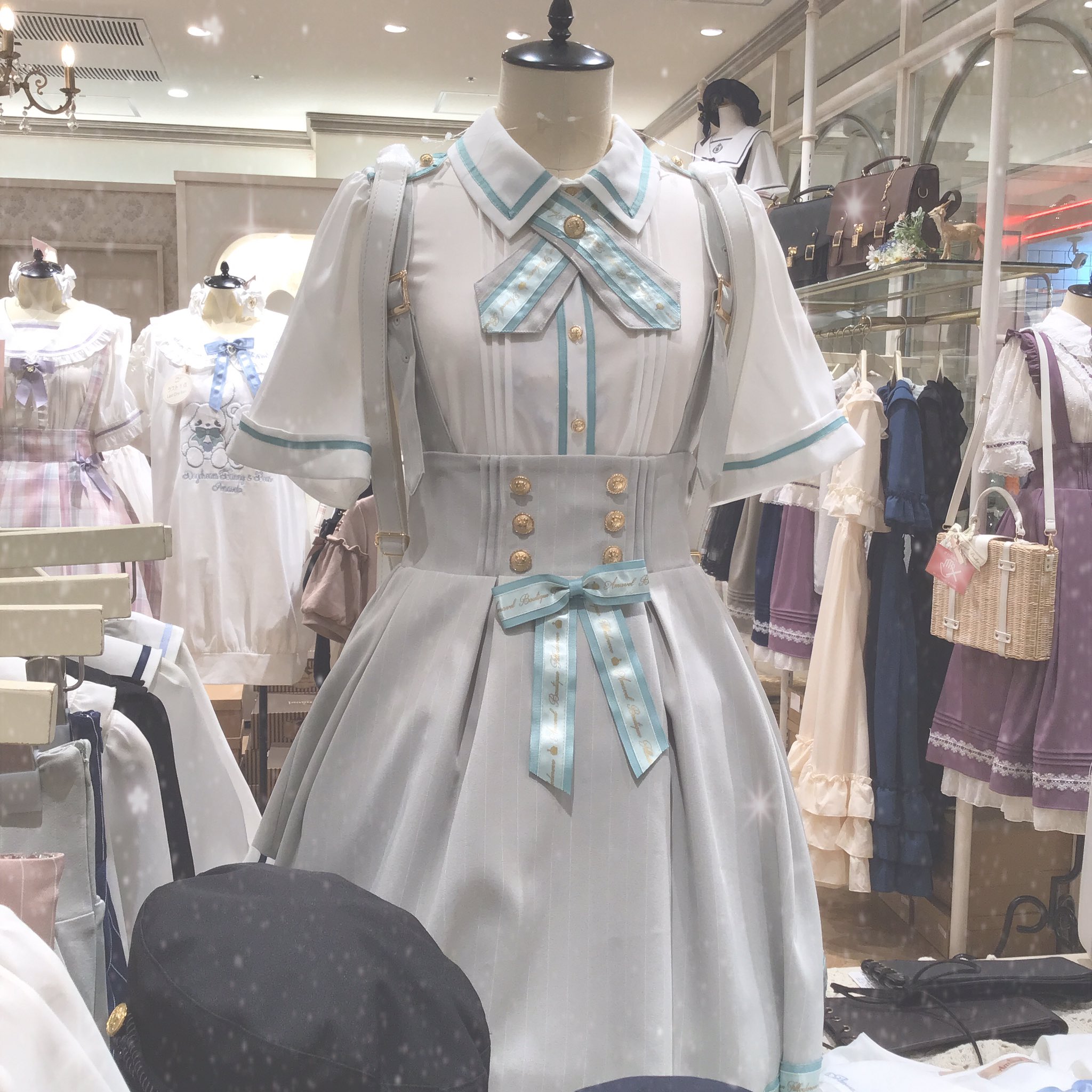 Amavel アマベル日本專櫃正品Message Ribbon クロスタイブラウス