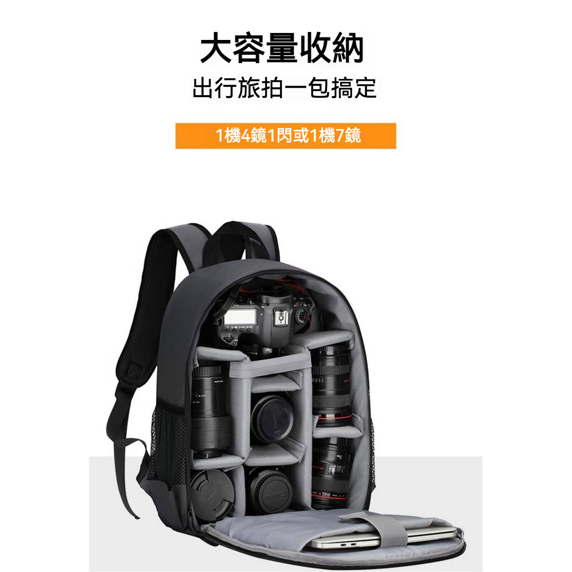 超值攝影雙肩包 防潑水 可放多鏡頭 雙邊拉鍊 透氣肩帶 防震 一機多鏡 多功能攝影 雙肩包 攝影包 相機包 | 蝦皮購物