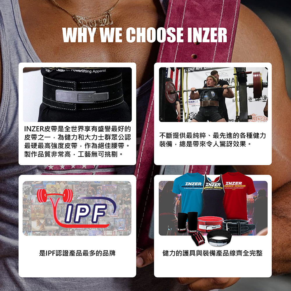 Inzer Forever Buckle Belt – 10MM Powerlifting Belt With Suede Finish, Made In USA, Lifetime Guarantee