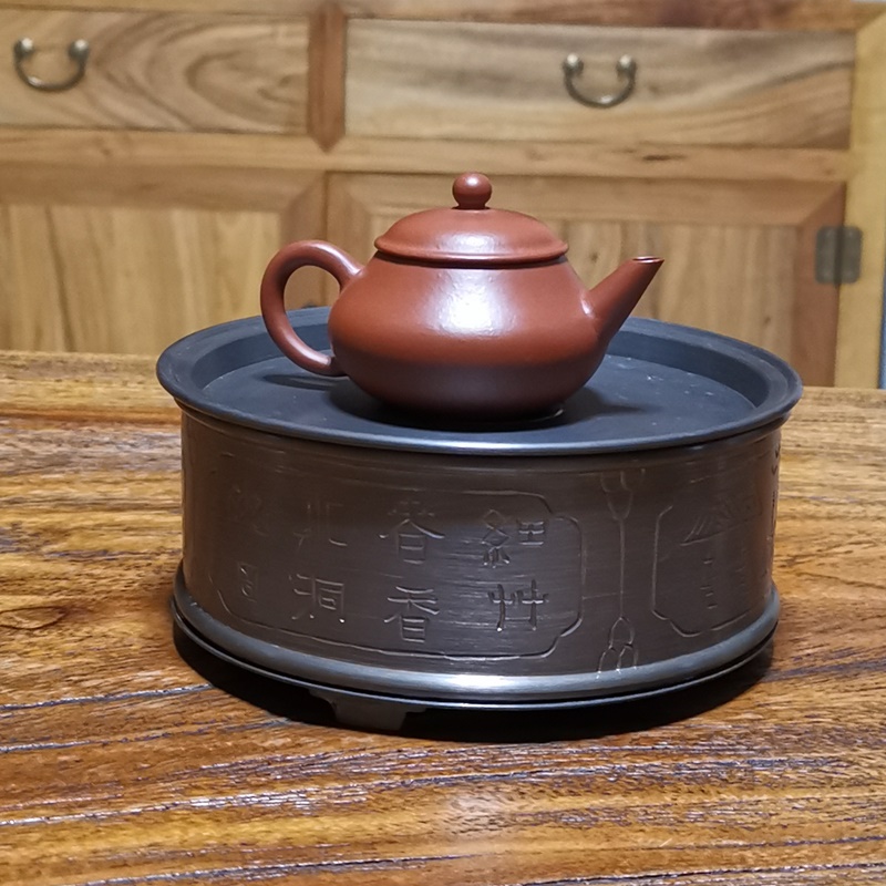 時代 古錫 錫製 点銅 造 在銘 中国古玩 茶壺 茶道具煎茶道具 煎茶器 茶器 TB526中国 點銅 古錫 茶入 高さ約10cm約325g◇在銘/唐物/古玩/錫
