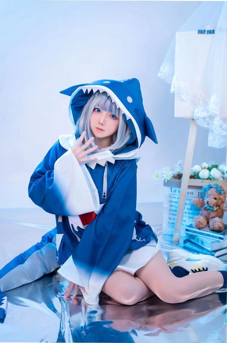 cosplay服裝 可愛古拉cos服 HololiveEN GwarGura噶嗚古拉鯊魚服 cosplay服裝女 演出服 | 蝦皮購物