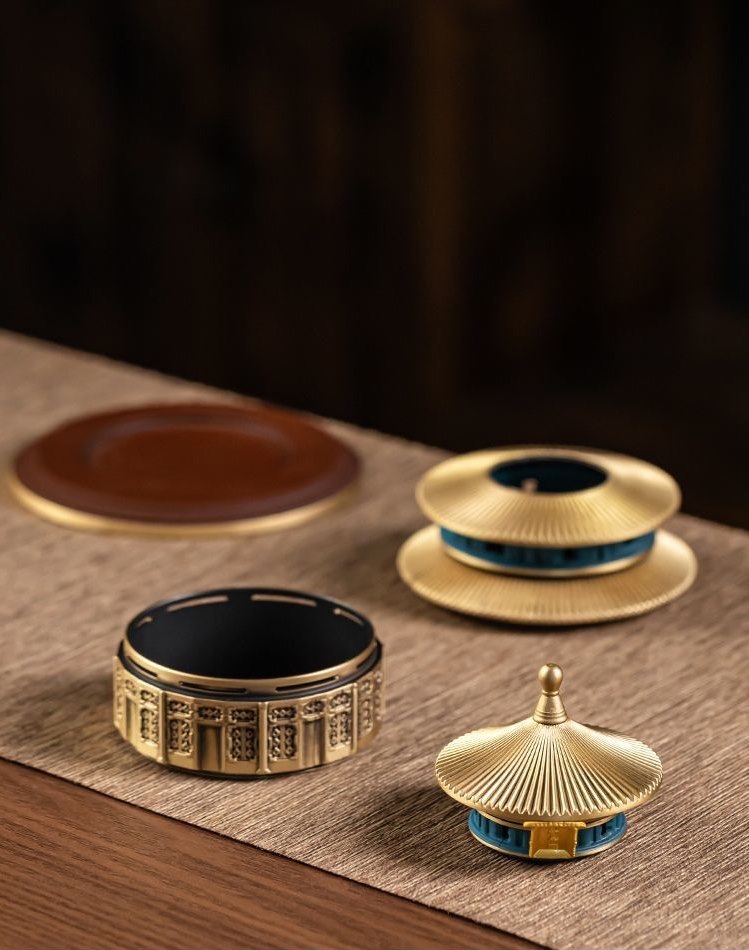銅細工 家盤香炉 檀香 線香薫炉 香道具 装飾品 工芸品 美術品