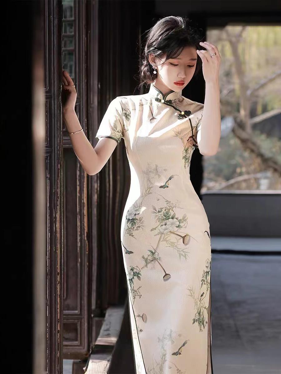 「尤尼」江南煙雨旗袍 改良漢服 中國風洋裝 性感連衣裙 蝕骨旗袍 女生旗袍 古風服飾 包臀裙 | 蝦皮購物