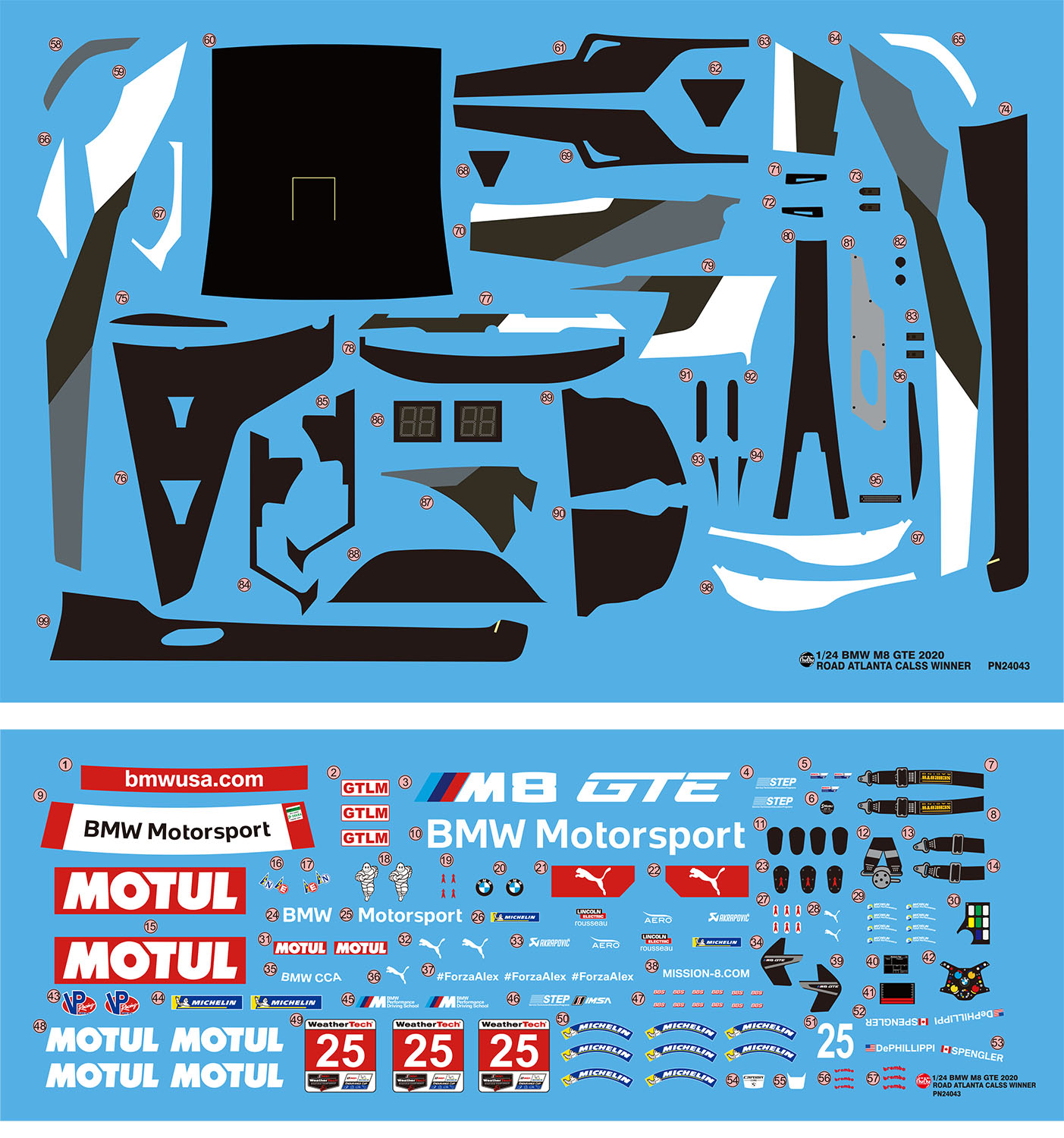 Nunu-Beemax 1:24 BMW M8 GTE 2020 Road Atlanta – Kit Plastique Neuf
