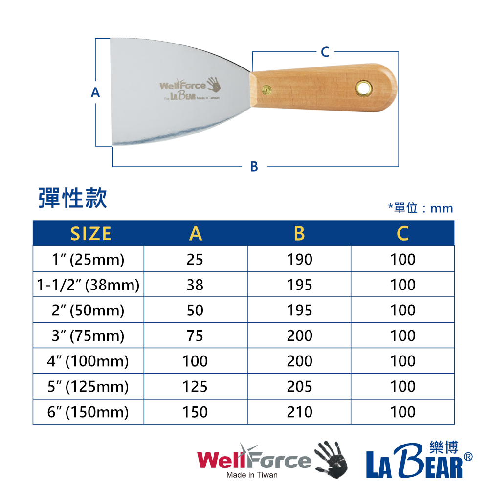 【WellForce x LaBear】木柄不鏽鋼刮刀 油漆刮刀 補土刀 油灰軟刀 漆刀 批土 刮漆 鏟壁癌 除殘膠 | 蝦皮購物