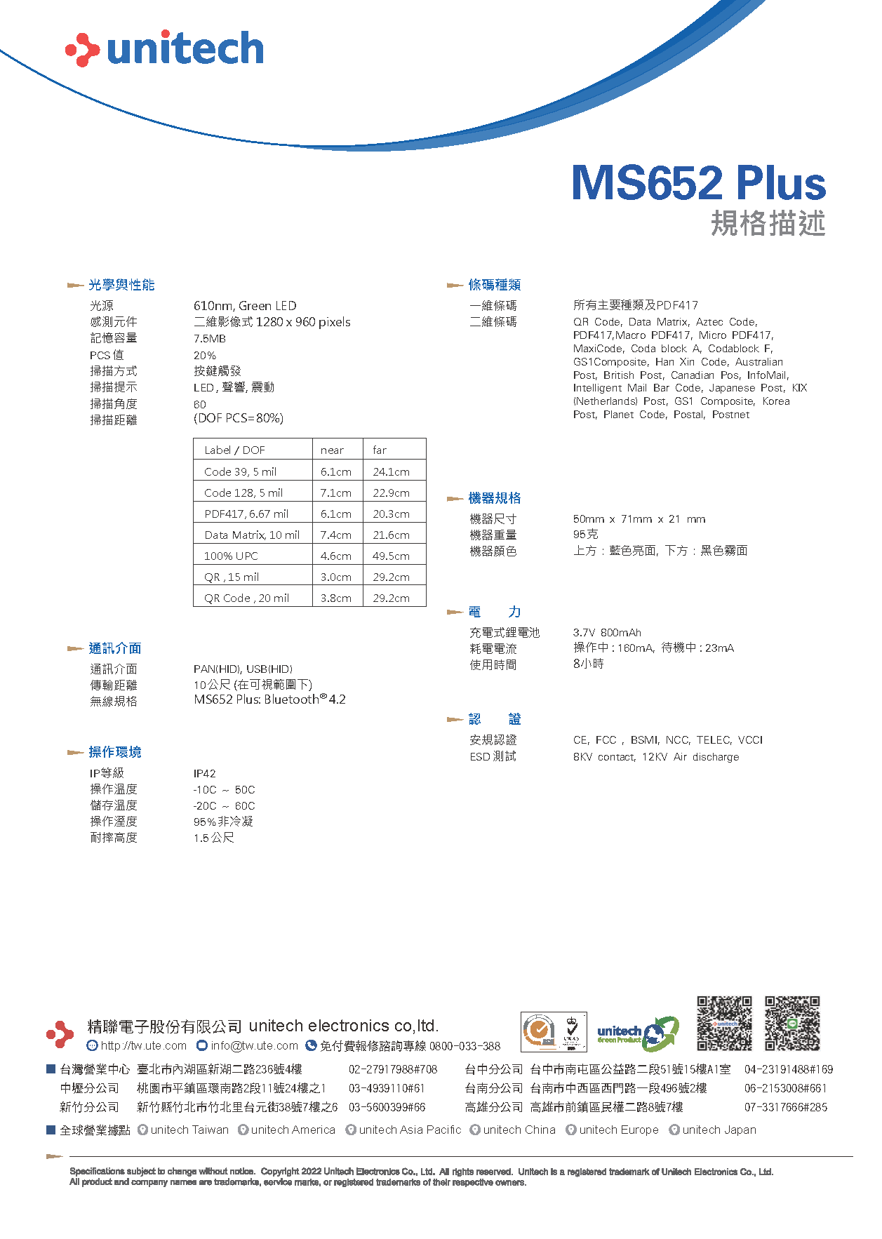 Unitech MS652 plus 二維穿戴式指環掃描器/條碼掃描/藍芽連線/揀貨好幫手/可更換電池/台灣製 | 蝦皮購物