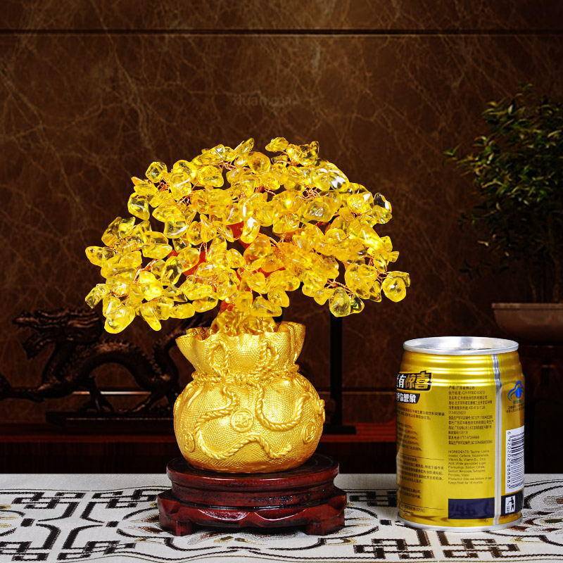 黃水晶搖錢樹 擺件風水招財樹 裝潢工藝品 家居擺設裝飾 招財小物 招財進寶 發財樹 台灣出貨 附發票 | 蝦皮購物