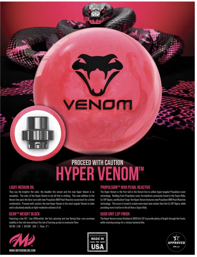 2024 • Motiv Hyper Venom Bowling Jersey • Free shipping