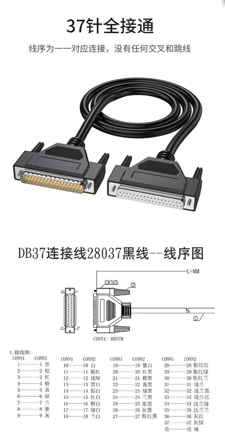 純銅 DB37連接線 公對公 公對母 母對母頭延長 37PLC編程器數據線 | 蝦皮購物
