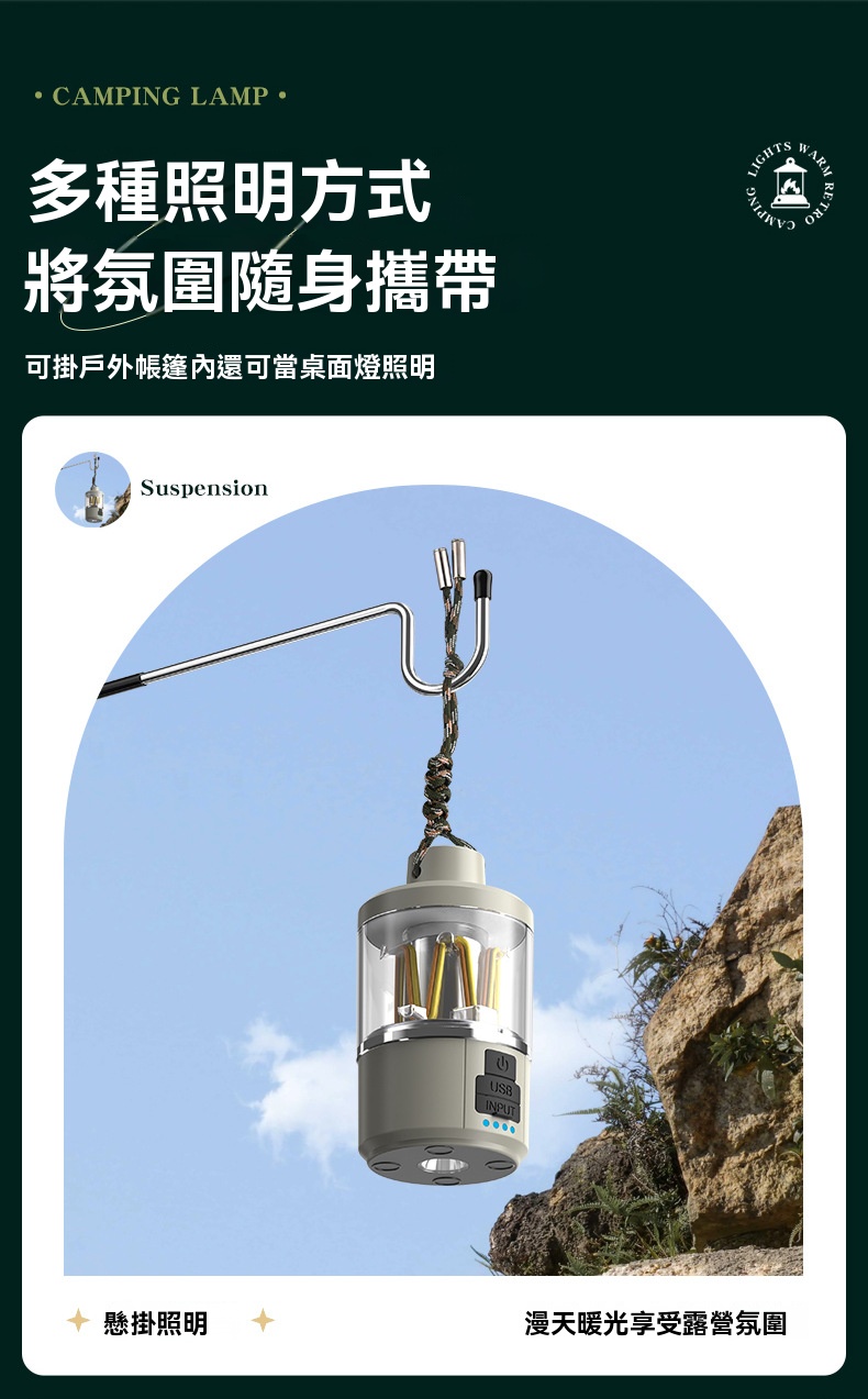 LED 氛圍露營燈 超長續航戶外燈 復古帳篷燈 照明燈 露營提燈 超亮led充電燈泡戶外防水露營手電筒充電寳 | 蝦皮購物
