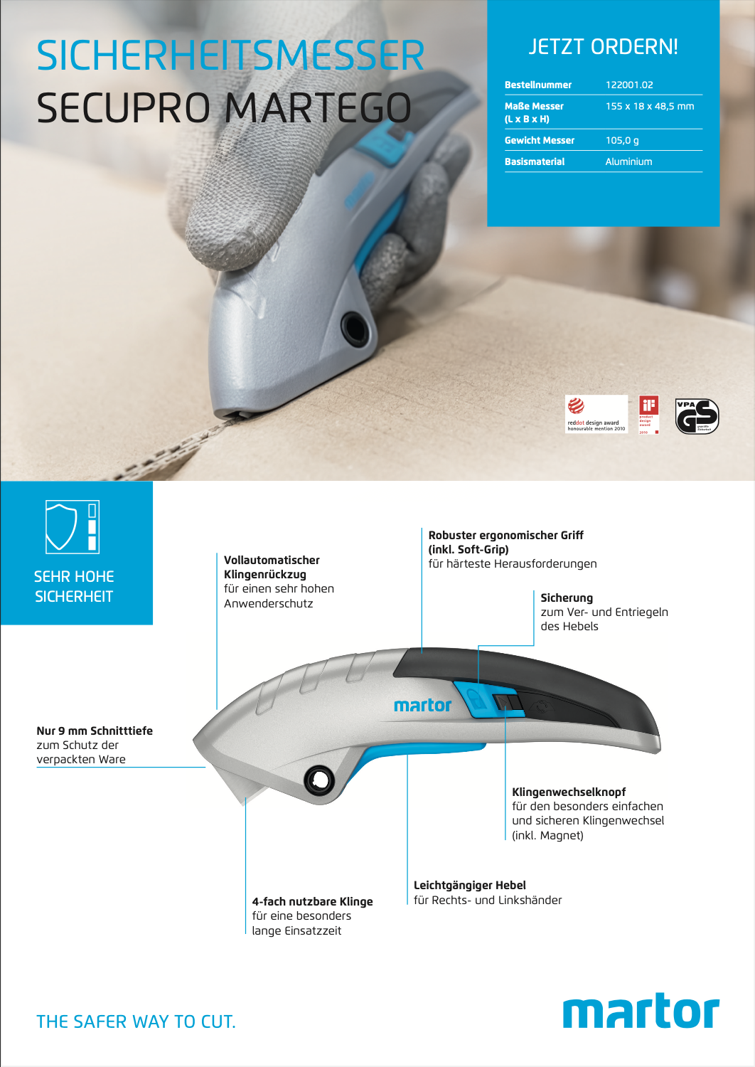 🇩🇪martor 德國馬拓安全刀具 SECUPRO MARTEGO 122001 💯原廠在台代理商 保證正品 歡迎聊聊~ | 蝦皮購物