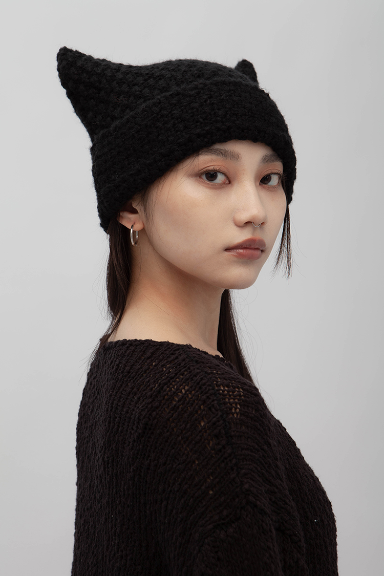 iDid - 貓耳針織帽 Cat Ear Knit Hat 針織毛帽 堆堆帽 日式 毛帽 冷帽 貓耳毛帽 貓耳帽 貓耳朵 | 蝦皮購物
