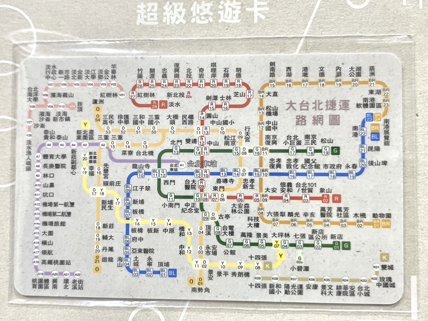 大台北捷運路網圖 超級悠遊卡 捷運地圖 supercard | 蝦皮購物