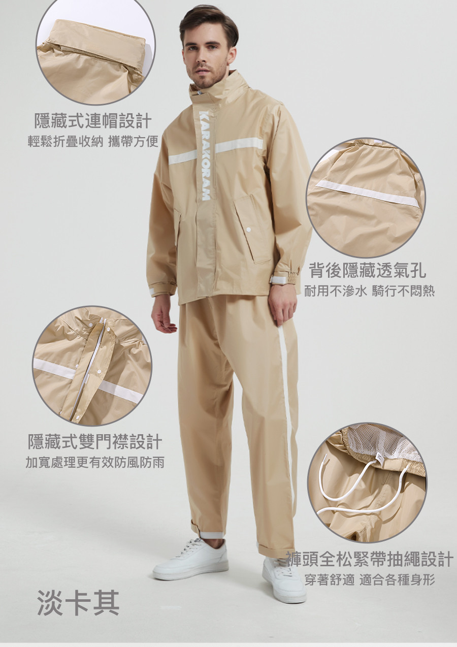 【KARAKORAM】兩件式設計的時尚防水雨衣，完美抵禦風雨 (4/12)