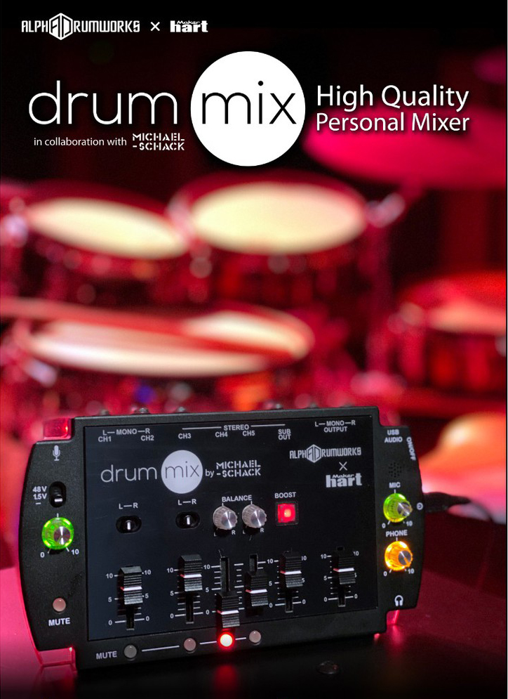 MAKER HART drum mix x Alpha Drumworks 數位混音機/手機直播