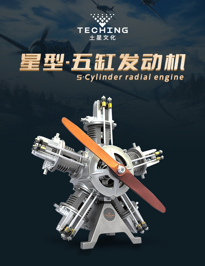 時空迴廊= TECHING 土星文化星型五缸二戰飛機引擎零式戰機發動機引擎