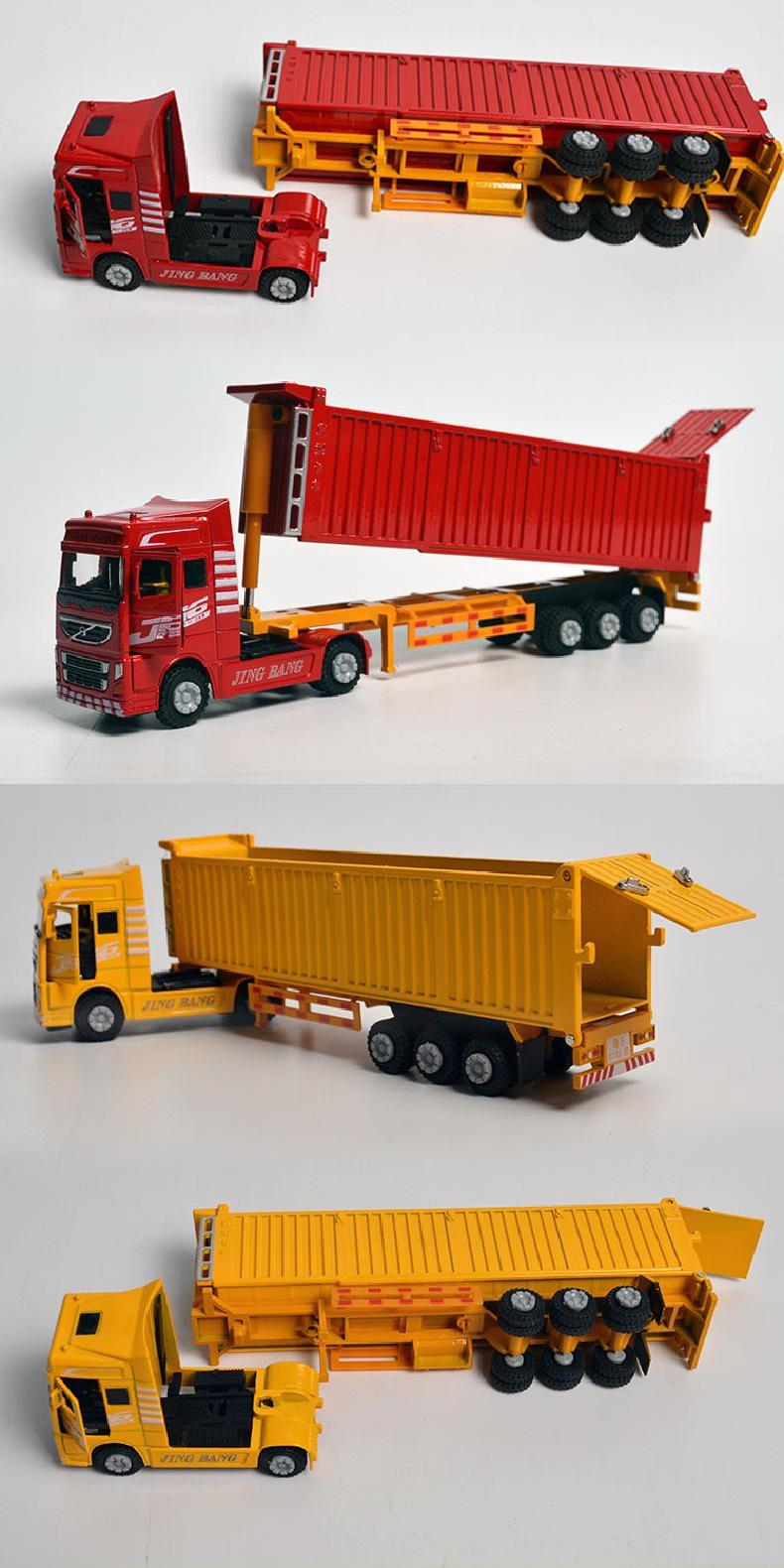 🌈精邦1：60重型卡車模型半掛貨車自卸車翻斗車玩具合金工程運輸車 蝦皮購物 