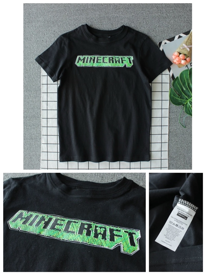 現貨 ️外貿出口Minecraft 我的世界麥塊t恤衣服創世神衣服短䄂苦力怕夏季純棉薄款棉質男童短短袖中大童上衣 | 蝦皮購物