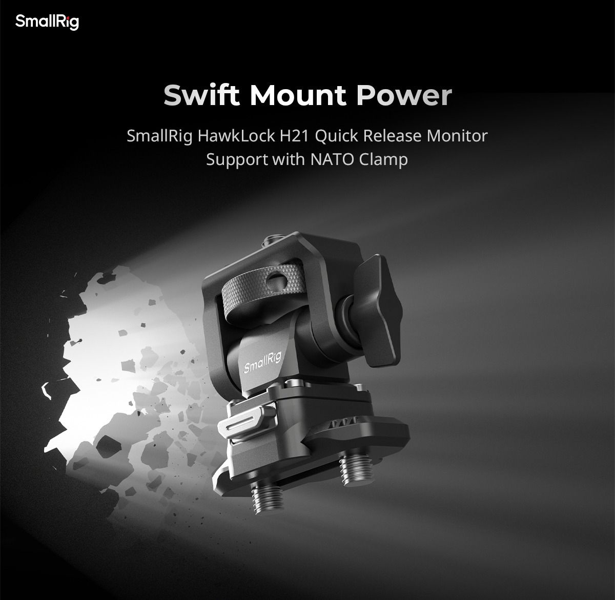 三重☆大人氣☆ SmallRig 4487 HawkLock H21 快速 可調俯仰 NATO 螢幕雲台 蝸牛雲台 | 蝦皮購物