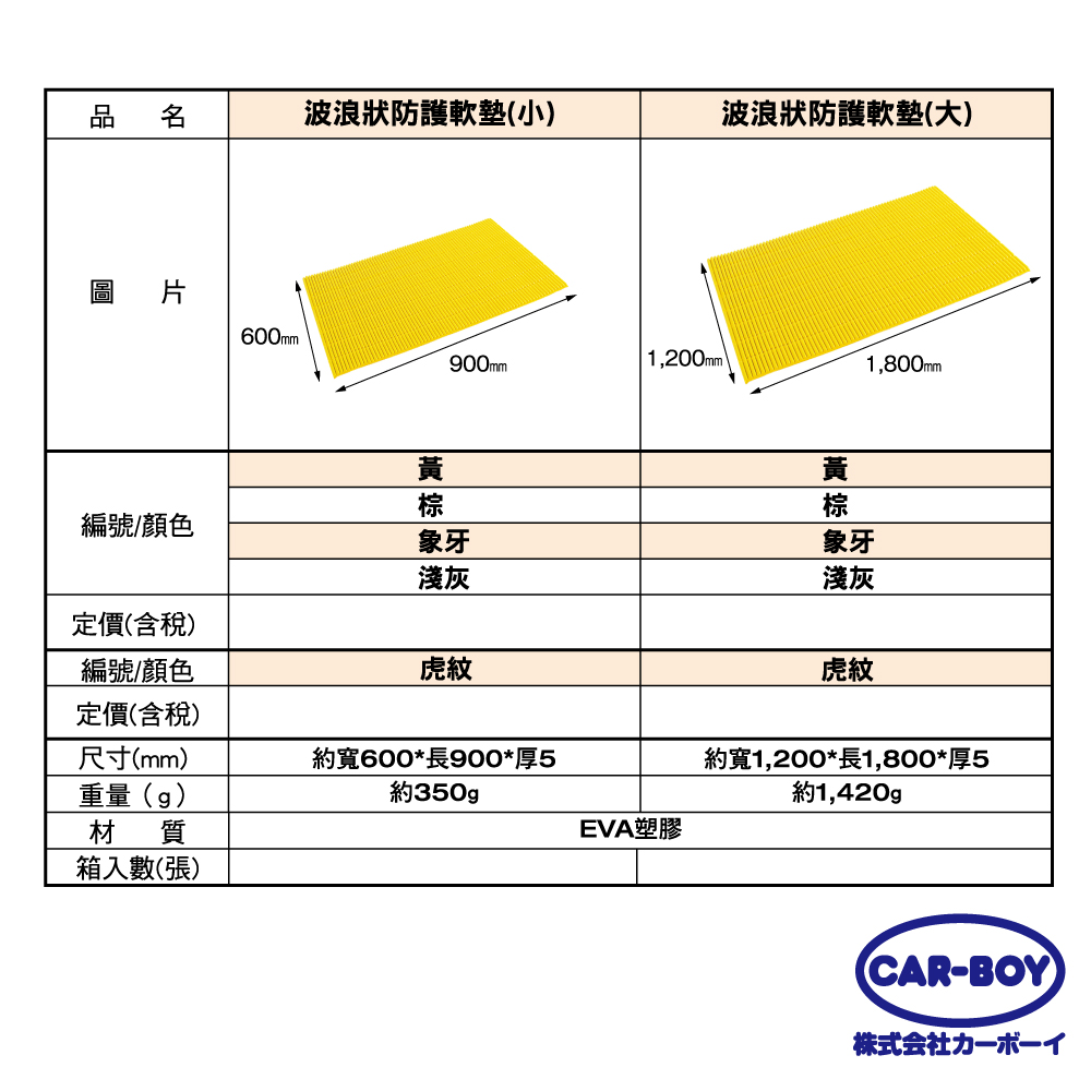【官方直營】日本CAR-BOY-波浪狀防護軟墊(大/小)(多色可選)(樂齡/防撞/工安)-快速出貨 | 蝦皮購物