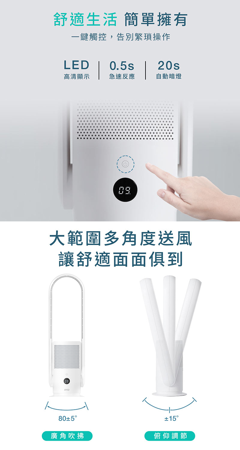 【HYD】二合一17吋WeAir360度多功能靜音擺頭無扇葉涼風扇 D-67 空氣循環扇 | 蝦皮購物