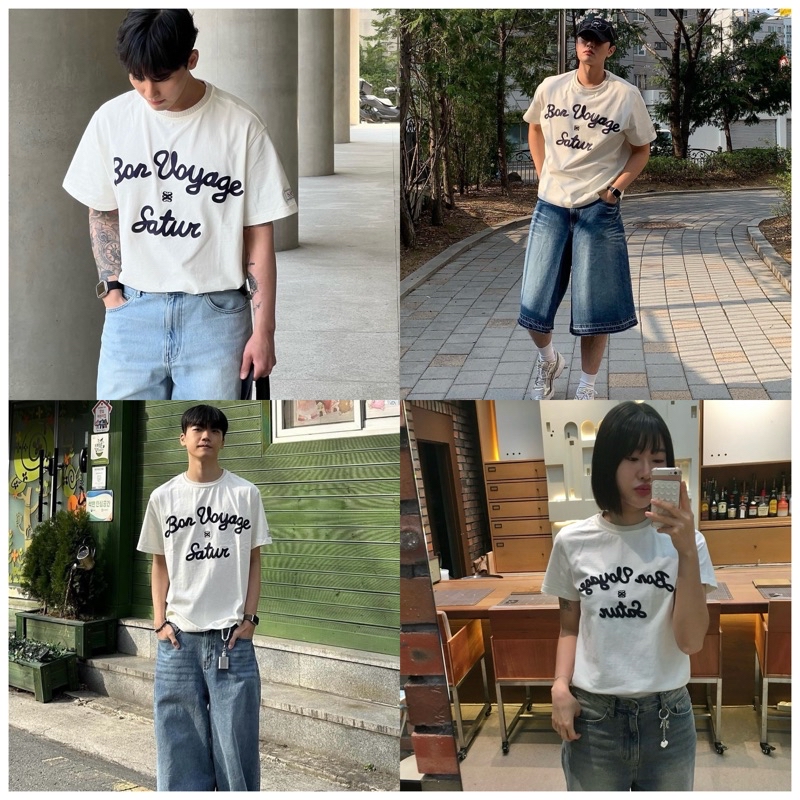 5色🏞️韓國品牌Satur 刺繡Logo Bon Voyage 短袖T-Shirt 崔勝澈