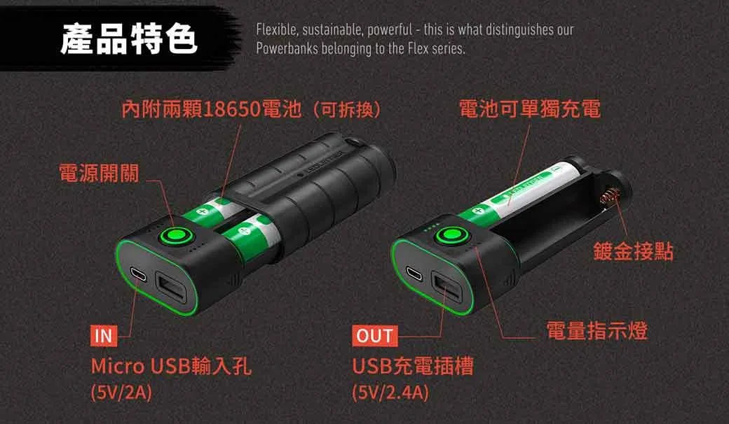 【LED Lifeway】德國 LEDLENSER Flex3｜Flex5｜Flex7｜Flex10 全系列行動電源 | 蝦皮購物