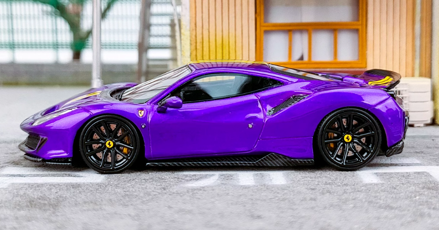 U2 1:64 Novitec Ferrari 488 PISTA 紫/黃| 蝦皮購物