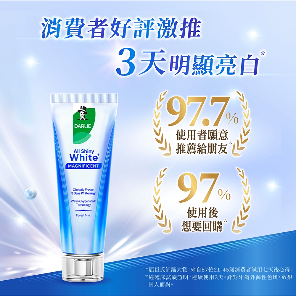 【好來】全亮白深導煥白牙膏90g(牙齒美白/3天美白)_4/2-4/5限定3條/ 2條+1盒牙貼贈限量桌面摺疊風扇 | 蝦皮購物