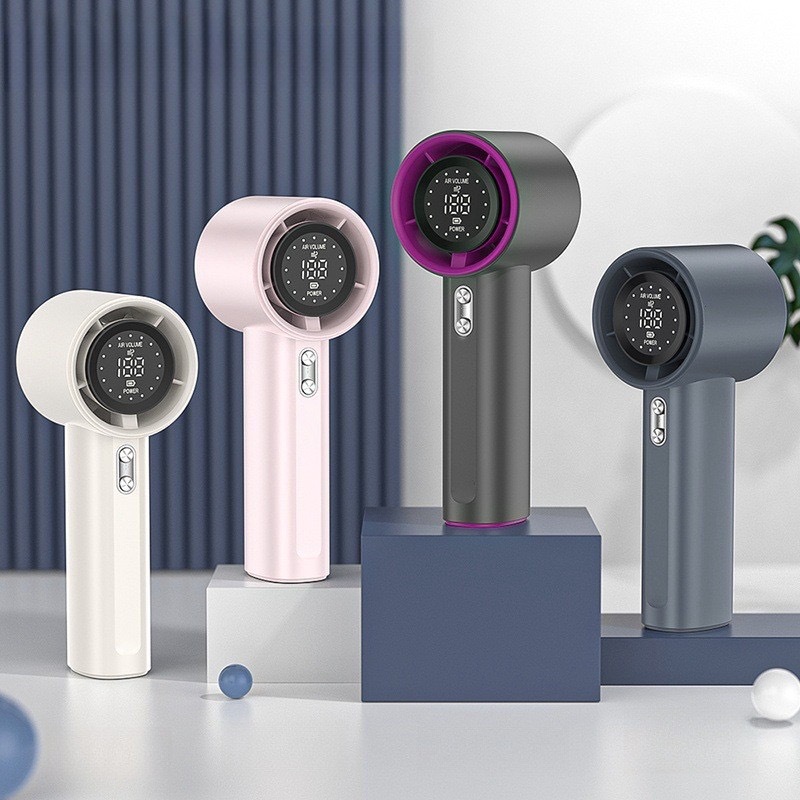 6H出貨·高速手持渦輪電風扇 超靜音25db USB迷你便攜式充電渦輪小桌面空調電風扇 LED屏幕數顯 100速无级飓风 | 蝦皮購物