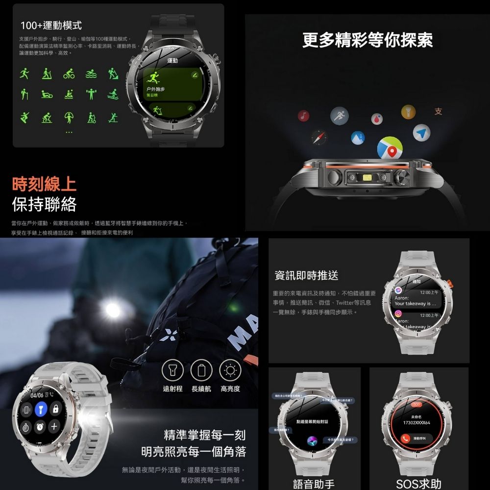 【Apollo】阿波羅GPS101智慧手錶【AMOLED+衛星定位】爬山循跡返航 高續航7-10天 氣壓海拔 指南針 | 蝦皮購物